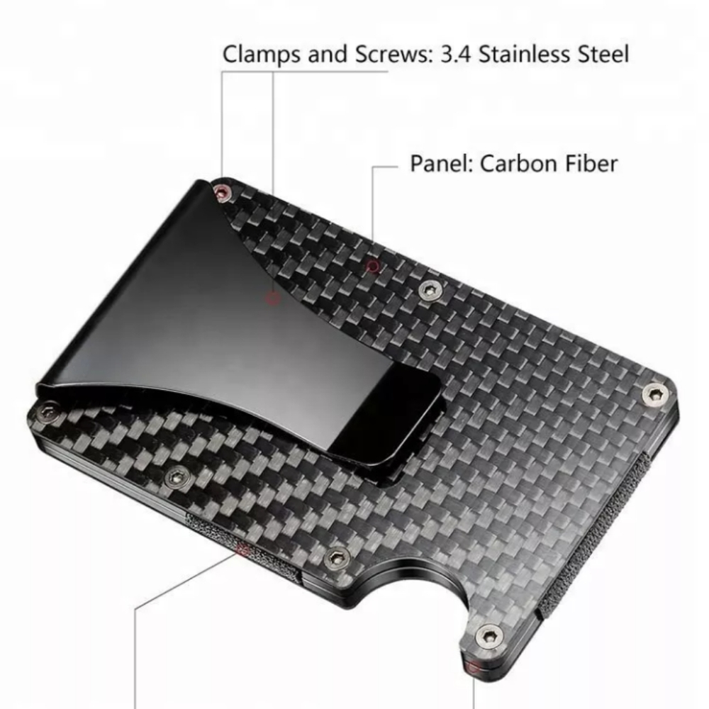 (New) Pink Carbon Fiber Wallet RFID Blocking Authentic Carbon Fiber Wallet - Picture 7 of 7